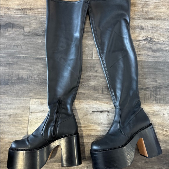 L'INTERVALLE Black Over the Knee Boots - Picture 1 of 4